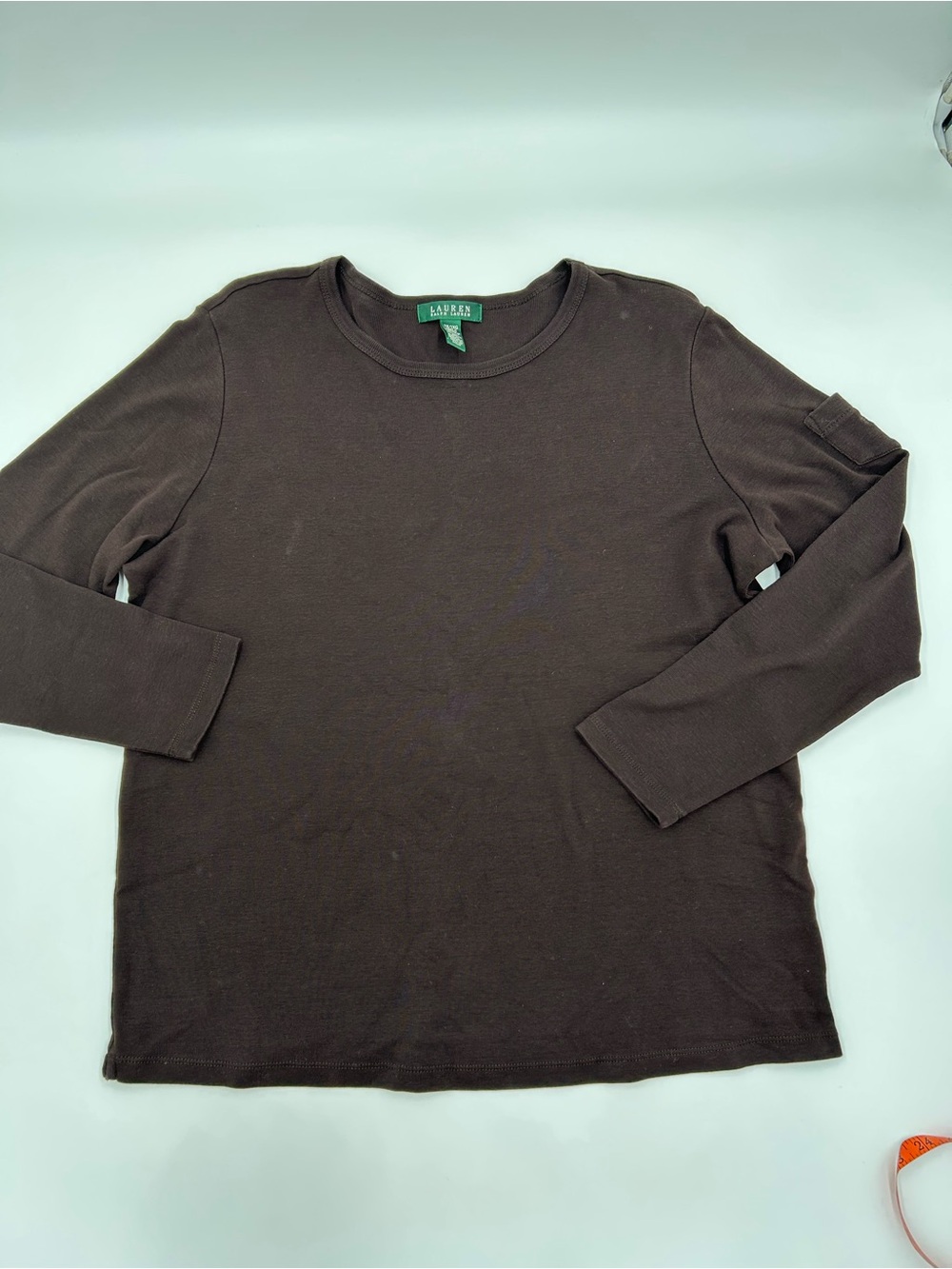 Ralph Lauren Women’s Long Sleeve Crewneck Shirt - Dark Brown 1X